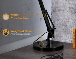 Bostitch® Swing Arm LED Desk Lamp, 16-15/16