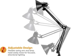 Bostitch® Swing Arm LED Desk Lamp With Clamp, 36
