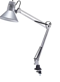 Bostitch® Swing Arm LED Desk Lamp With Clamp, 36"H, Black/Silver