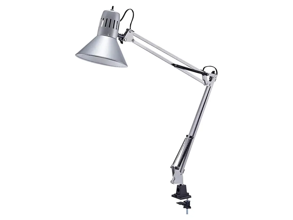 Bostitch® Swing Arm LED Desk Lamp With Clamp, 36"H, Black/Silver