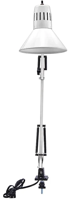 Bostitch® Swing Arm LED Desk Lamp With Clamp, 36"H, Black/White