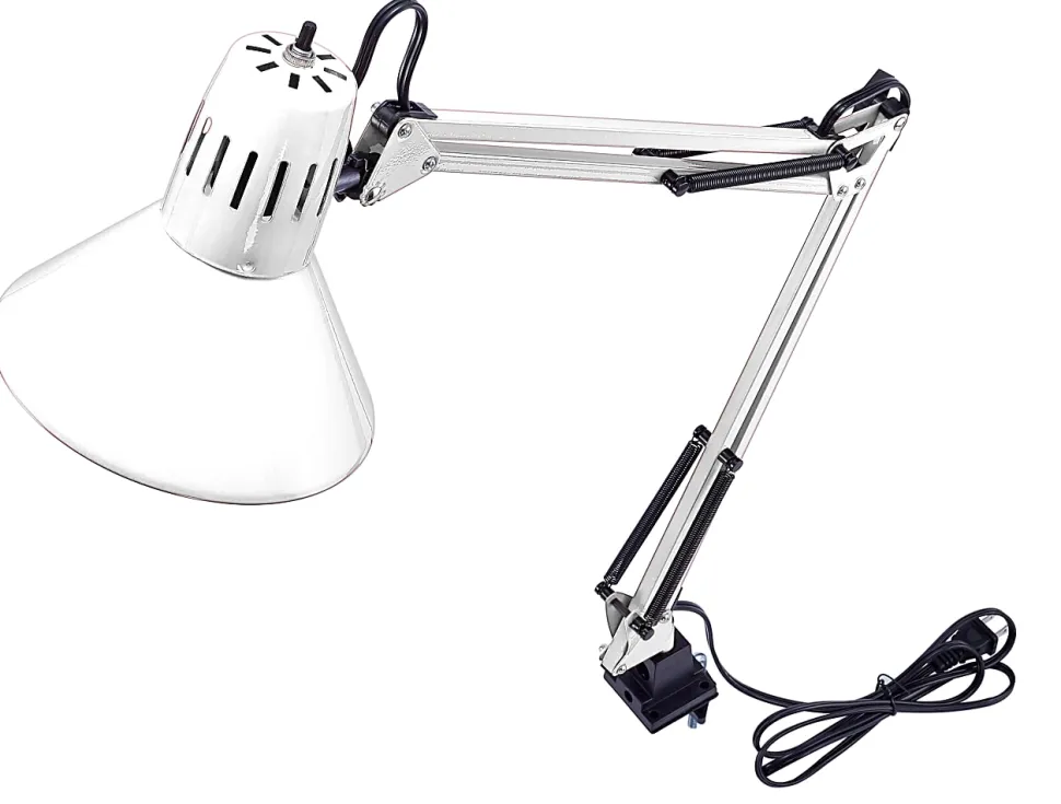 Bostitch® Swing Arm LED Desk Lamp With Clamp, 36"H, Black/White
