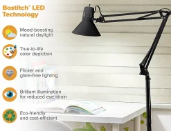 Bostitch® Swing Arm LED Floor Lamp, 72"H, Black
