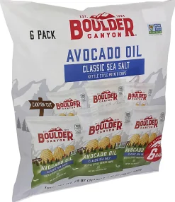 Boulder Canyon Kettle Style Potato Chips, Classic Sea Salt, 1.25 Oz, Total Qty 48