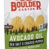 Boulder Canyon Kettle Style Potato Chips, Sea Salt & Cracked Pepper, 5.25 Oz, Total Qty 12