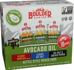 Boulder Canyon Kettle Style Potato Chips, Variety Pack, 1 Oz, Total Qty 72
