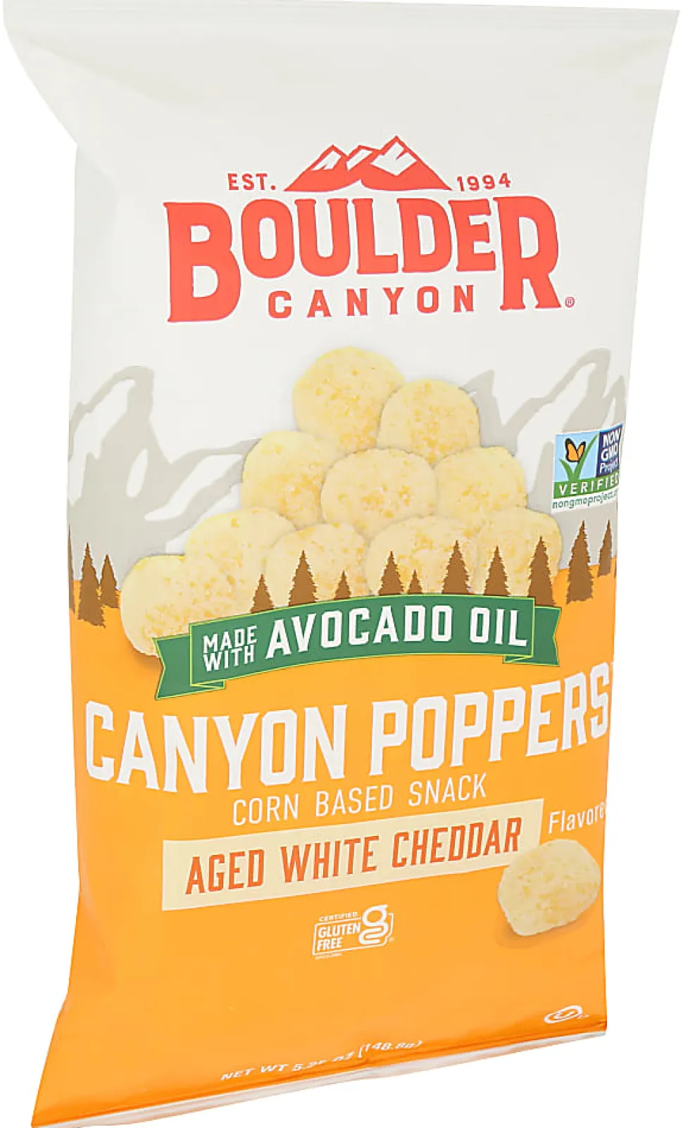 Boulder Canyon Snack Pack Canyon Poppers, White Cheddar, 5.25 Oz, Total Qty 12
