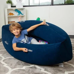 Bouncyband Comfy Hugging Peapod PVC Sensory Pod, 17”H x 48”W x 26-1/2”D, Blue