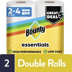 Bounty Essentials Select-A-Size Paper Towels, White, 108 Sheets Per Roll, Total Qty 2