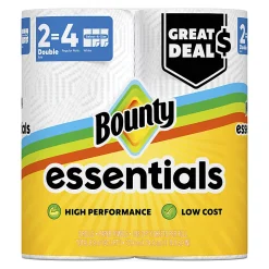 Bounty Essentials Select-A-Size Paper Towels, White, 108 Sheets Per Roll, Total Qty 2