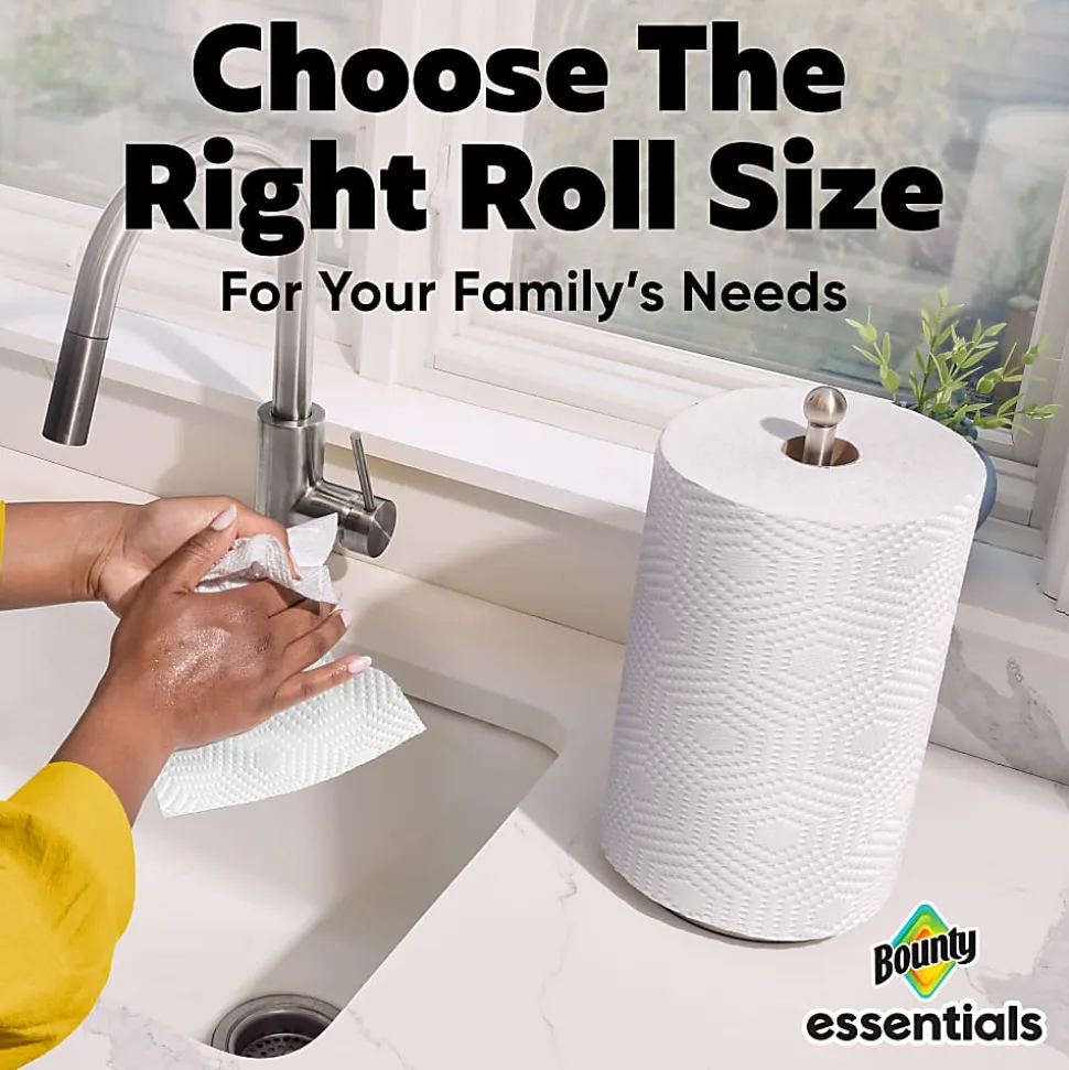 Bounty Essentials Select-A-Size Paper Towels, White, 108 Sheets Per Roll, Total Qty 2
