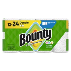 Bounty Paper Towels Select-A-Size Double Rolls, 12 Rolls Total/82 Sheets Per Roll, White
