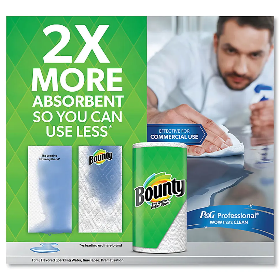 Bounty® Select-a-Size Kitchen Roll Paper Towels, 2-Ply, 5.9 x 11, White, 90 Sheets/Double Roll, 12 Rolls/Carton