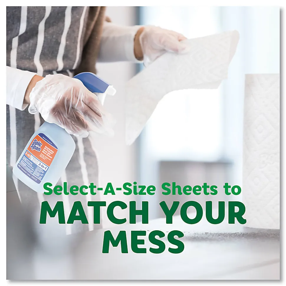 Bounty® Select-a-Size Kitchen Roll Paper Towels, 2-Ply, 5.9 x 11, White, 90 Sheets/Double Roll, 12 Rolls/Carton