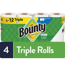 Bounty Select-A-Size 2-Ply Triple-Roll Paper Towels, 4 Triple Rolls/123 Sheets Per Roll, White