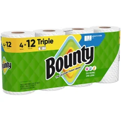 Bounty Select-A-Size 2-Ply Triple-Roll Paper Towels, 4 Triple Rolls/123 Sheets Per Roll, White