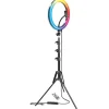 Bower RGB Selfie Ring Light Studio Kit With Wireless Remote Control & Tripod, 15-3/4"H, 13W, Black