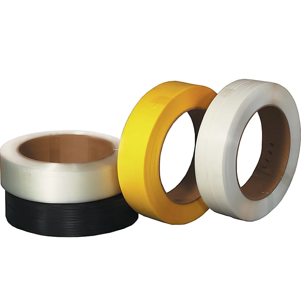 BOX Hand Grade Strapping - 0.5" Width x 9000ft Length - 0.017mil Thickness - Weather Resistant, Split Resistant - Polypropylene - Black