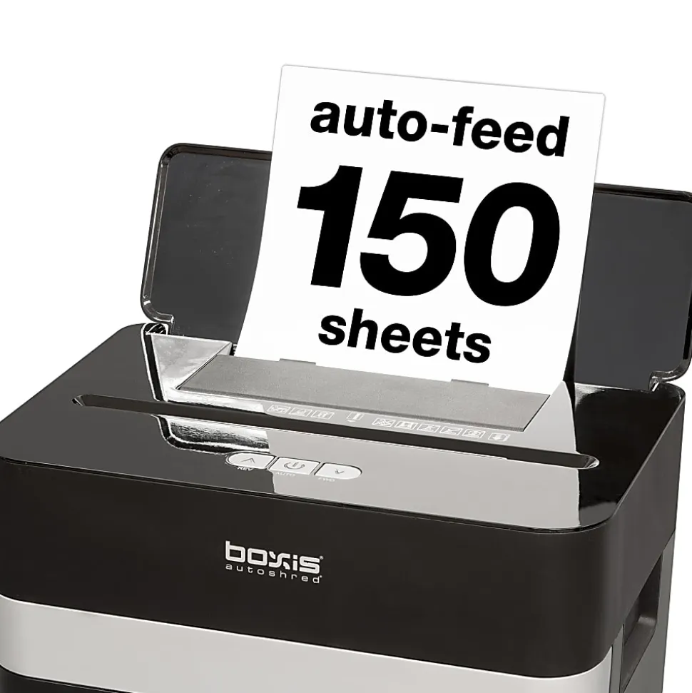 Boxis 150-Sheet Micro-Cut Shredder, Black, AD150T