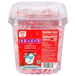 Brach's Peppermint Candy Cane Minis, 39.9 Oz, Pack Of 260 Candy Canes