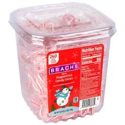 Brach's Peppermint Candy Cane Minis, 39.9 Oz, Pack Of 260 Candy Canes
