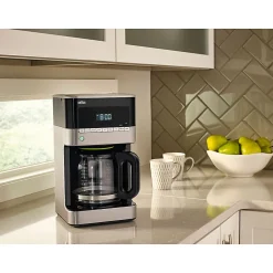 Braun BrewSense 12-Cup Programmable Coffeemaker, Black/Stainless