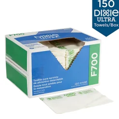 Brawny Dixie Ultra® F700 Disposable Foodservice Towels By Gp Pro, White & Green Stripe, 150 Towels Per Box