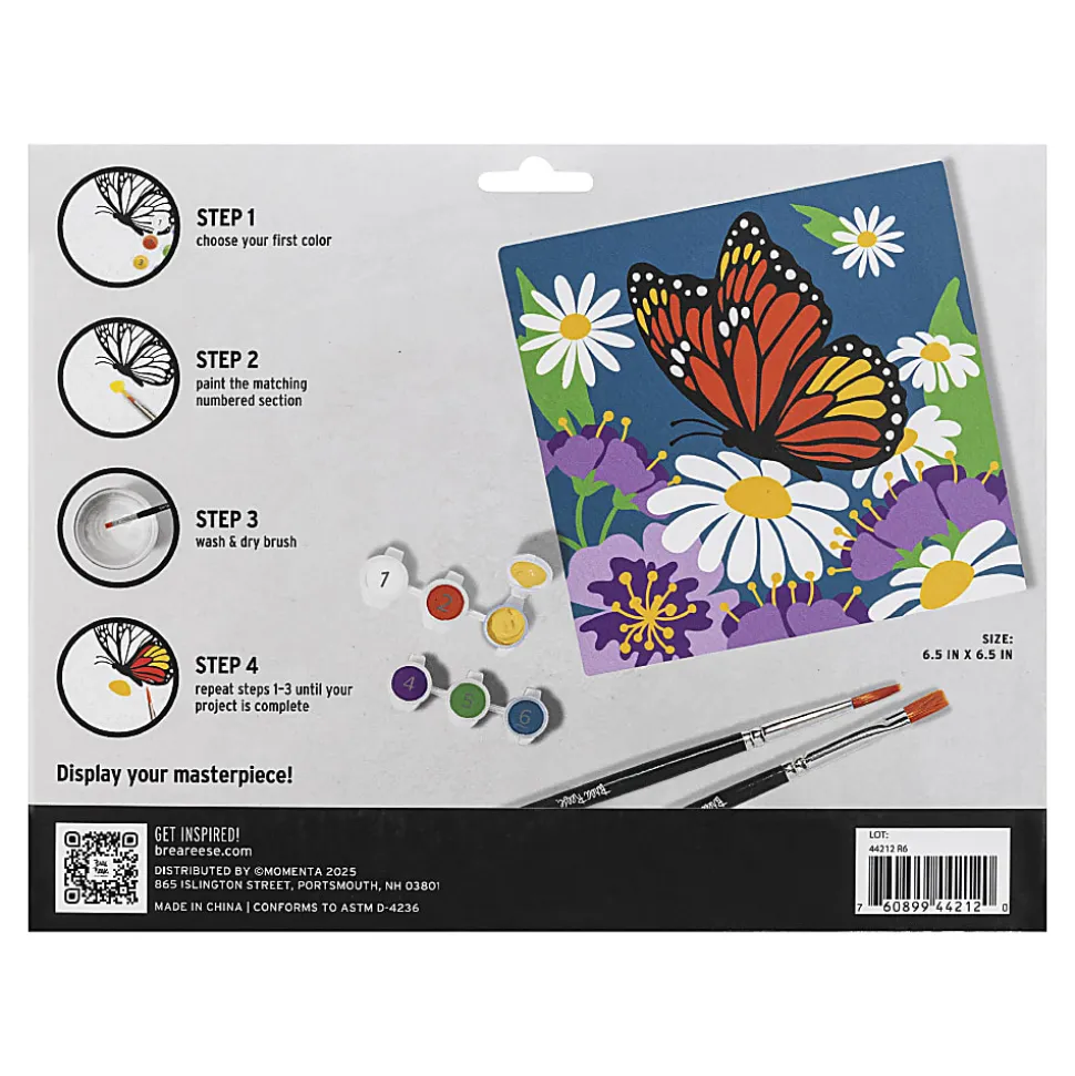 Brea Reese® Acrylic Paint-By-Number Kit, Butterfly Flower
