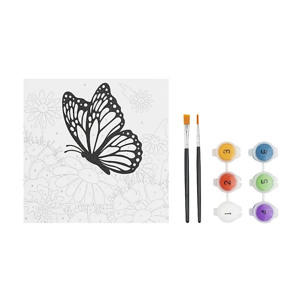 Brea Reese® Acrylic Paint-By-Number Kit, Butterfly Flower