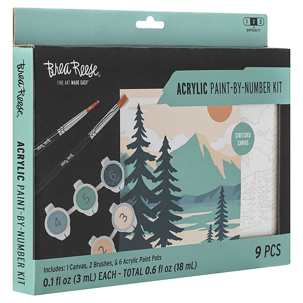 Brea Reese® Acrylic Paint-By-Number Kit, Mountain Landscape