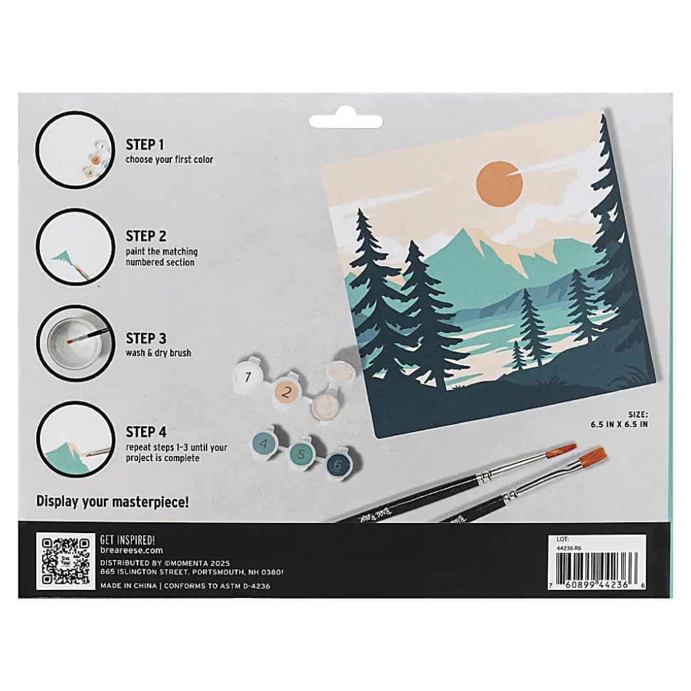 Brea Reese® Acrylic Paint-By-Number Kit, Mountain Landscape