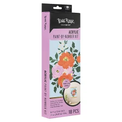Brea Reese® Acrylic Paint-by-Number Rolled Canvas Kit, Bouquet, Kit Of 13 Pieces