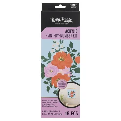 Brea Reese® Acrylic Paint-by-Number Rolled Canvas Kit, Bouquet, Kit Of 13 Pieces