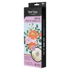 Brea Reese® Acrylic Paint-by-Number Rolled Canvas Kit, Bouquet, Kit Of 13 Pieces