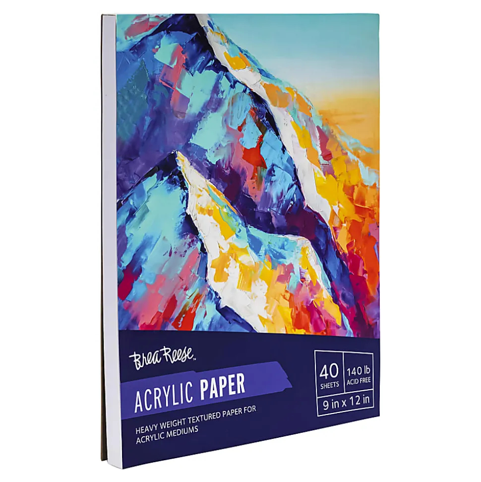 Brea Reese Acrylic Paper Pad, 9" x 12", 40 Sheets, White