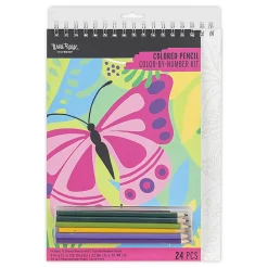 Brea Reese® Color-By-Number Colored Pencil Kit, Butterfly Designs