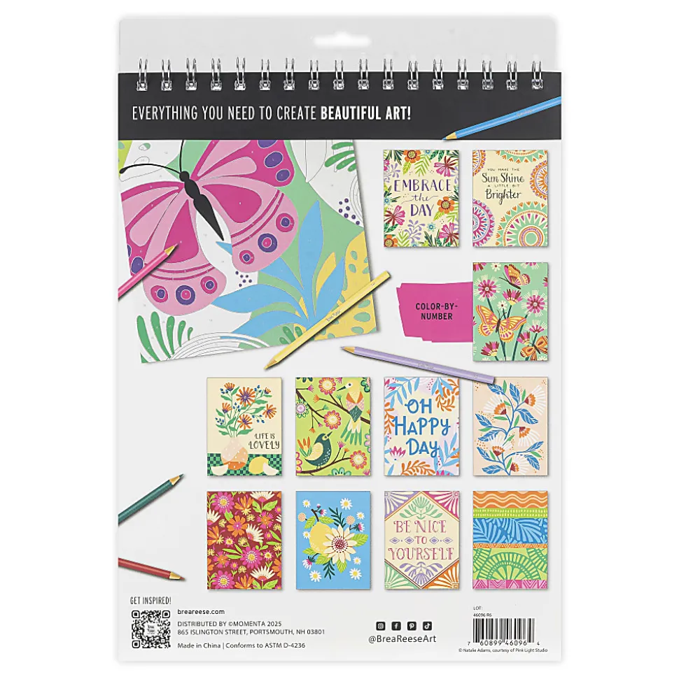 Brea Reese® Color-By-Number Colored Pencil Kit, Butterfly Designs