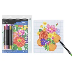 Brea Reese® Color-by-Number Marker Pad Kit, Fruit & Floral Designs