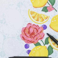 Brea Reese® Color-by-Number Marker Pad Kit, Fruit & Floral Designs