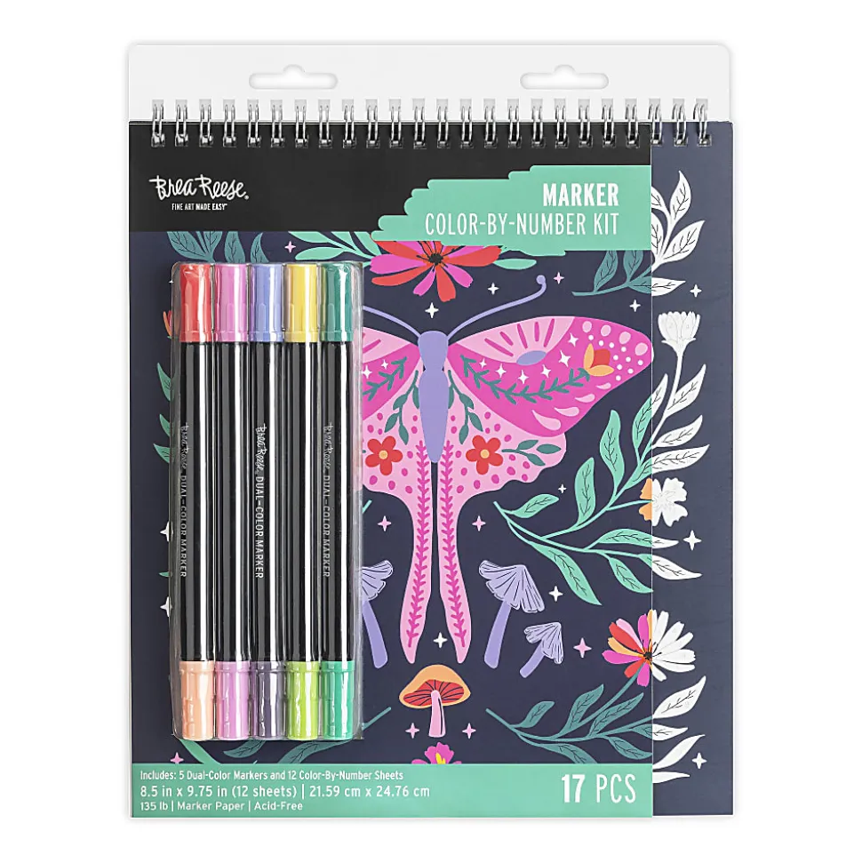 Brea Reese® Color-by-Number Marker Pad Kit, Mystical Scenes