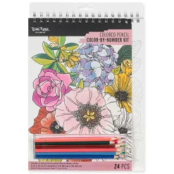 Brea ReeseĀ® Color-by-Number Paper Pad Kit, Floral Designs