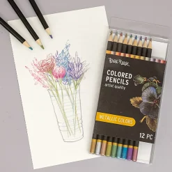 Brea Reese Colored Pencils, Metallic Colors, Pack Of 12 Pencils