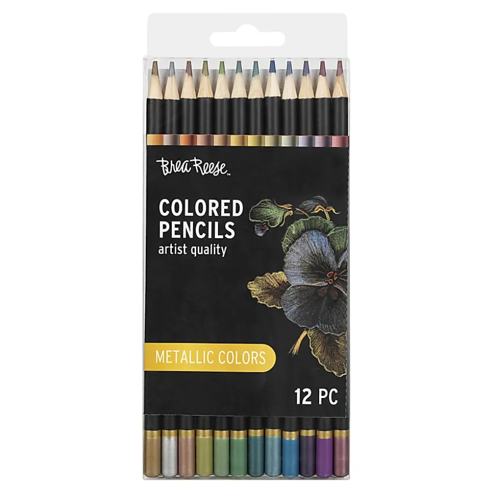 Brea Reese Colored Pencils, Metallic Colors, Pack Of 12 Pencils
