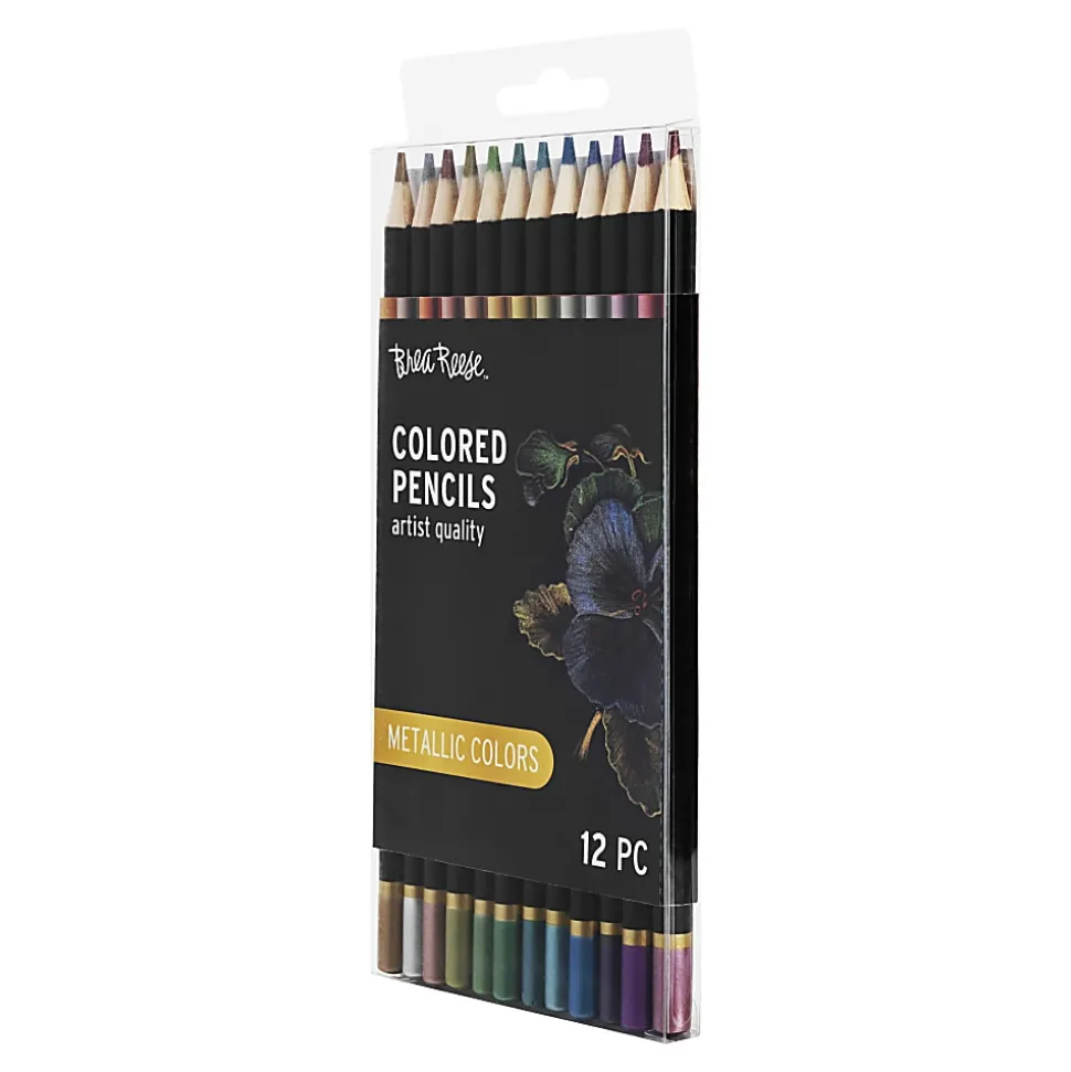 Brea Reese Colored Pencils, Metallic Colors, Pack Of 12 Pencils