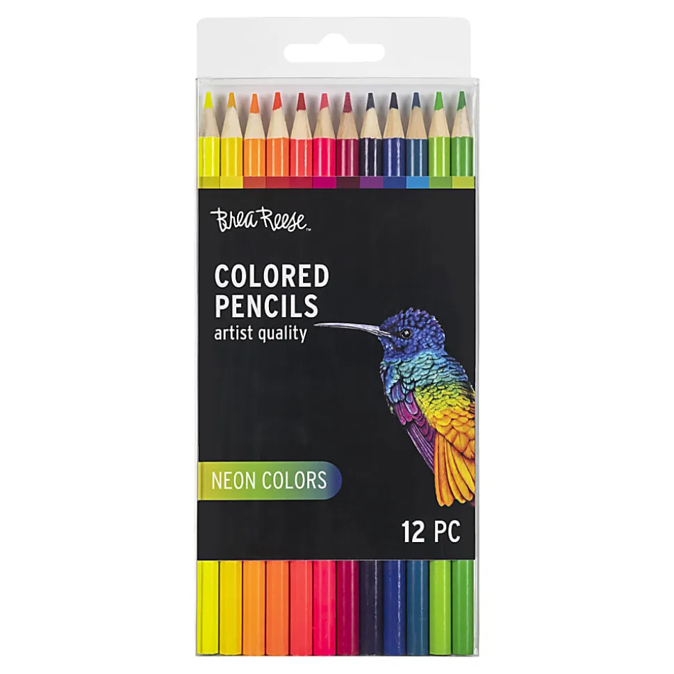 Brea Reese Colored Pencils, Neon Colors, Pack Of 12 Pencils