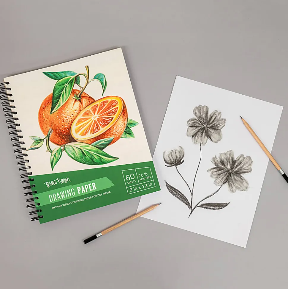 Brea Reese Drawing Paper Pad, 9" x 12", 60 Sheets, White