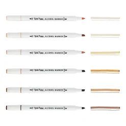 Brea Reese Dual-Tip Alcohol Markers, Neutrals, Pack Of 6 Markers