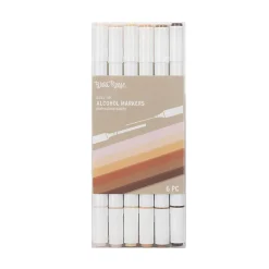 Brea Reese Dual-Tip Alcohol Markers, Neutrals, Pack Of 6 Markers