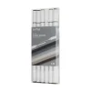 Brea Reese Dual-Tip Alcohol Markers, Pack Of 6 Markers, Brush/Chisel Tip, White Barrel, Grayscale Ink