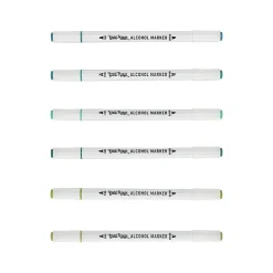 Brea Reese Dual-Tip Alcohol Markers, Greens, Pack Of 6 Markers